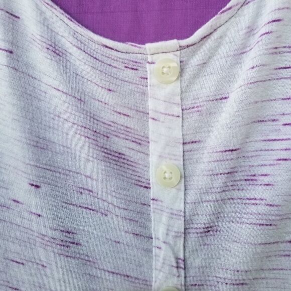 Decree Size XL High Low Hem Purple White Blouse - Picture 6 of 8